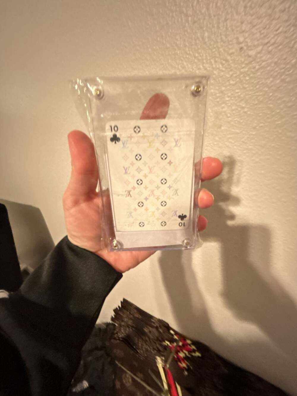 LV Takashi Murakami Monogram Multicolor Playing Card 10 of Clubs with COA